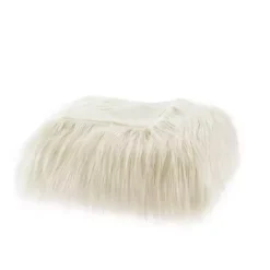 Blankets & Throws>Kirklands Home Cream Faux Mink Fluffy Throw Ivory