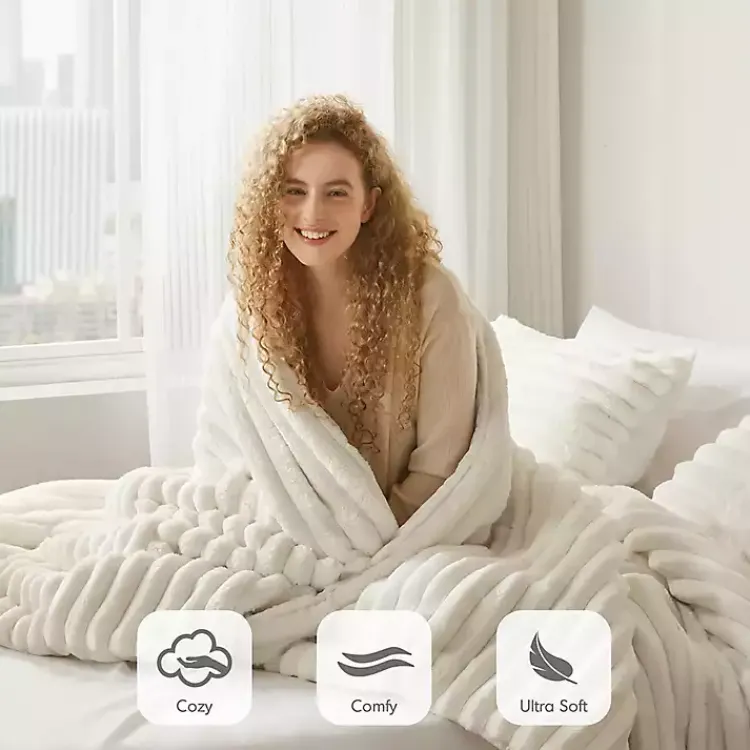 Kirklands Home Cream Fluffy Ribbed 2-pc. Twin Comforter Set Ivory Online