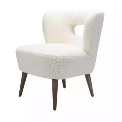 Kirklands Home Cream Fluffy Wingback Accent Chair White New
