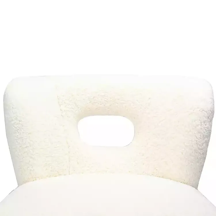 Kirklands Home Cream Fluffy Wingback Accent Chair White New