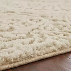 Kirklands Home Cream Francesca Woven Shag Runner, 3x5 Ivory Discount