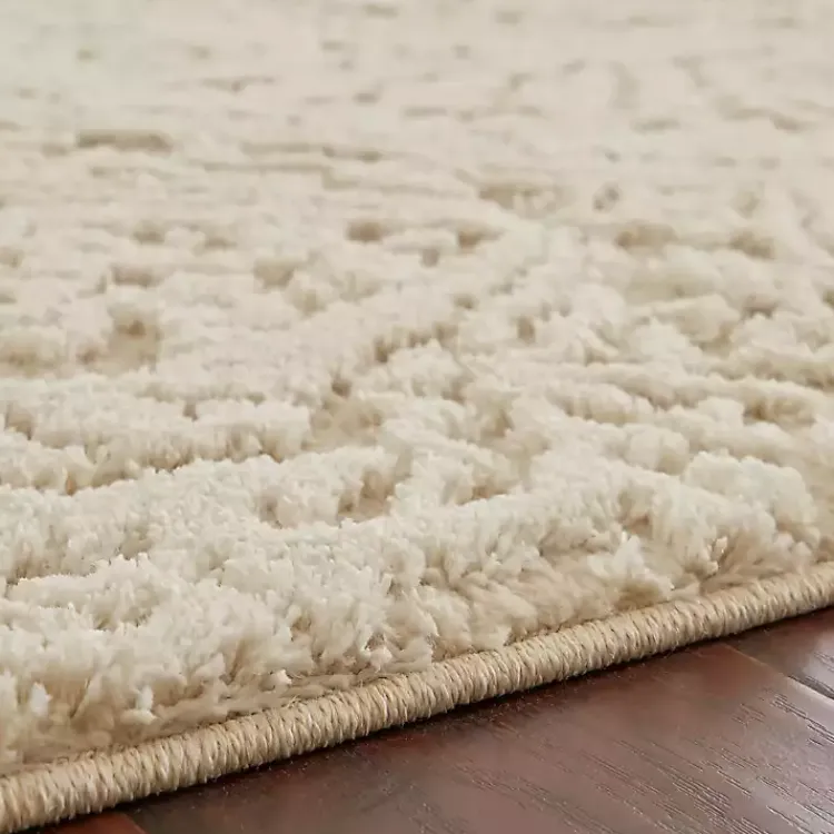 Kirklands Home Cream Francesca Woven Shag Runner, 3x5 Ivory Discount