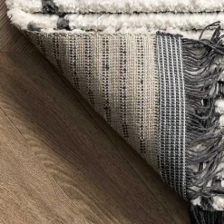 Kirklands Home Cream Geometric Diamonds Fringed Area Rug, 7x10 Hot