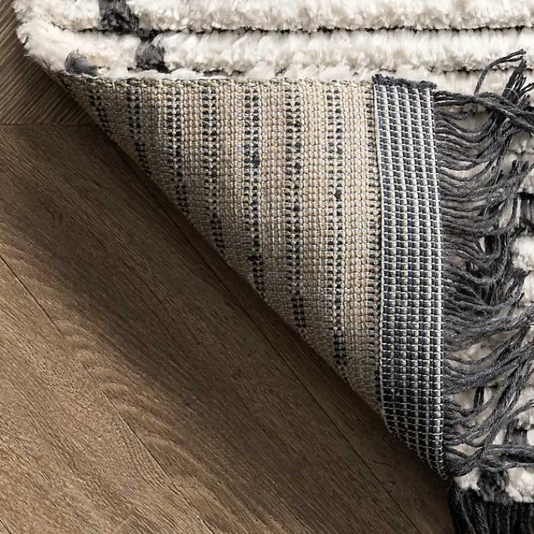 Kirklands Home Cream Geometric Diamonds Fringed Area Rug, 7x10 Hot