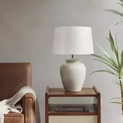 Kirklands Home Cream Glazed Ceramic Anzio Table Lamp White Online