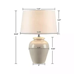 Kirklands Home Cream Glazed Ceramic Anzio Table Lamp White Online