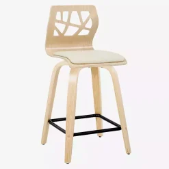 Kirklands Home Cream Golia Swivel Counter Stools, Set of 2 Ivory