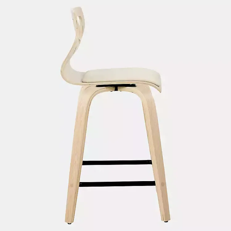 Kirklands Home Cream Golia Swivel Counter Stools, Set of 2 Ivory