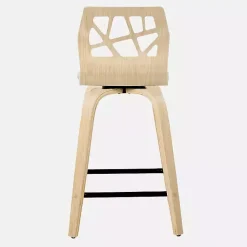 Kirklands Home Cream Golia Swivel Counter Stools, Set of 2 Ivory