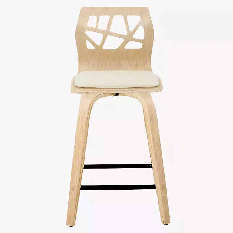 Kirklands Home Cream Golia Swivel Counter Stools, Set of 2 Ivory