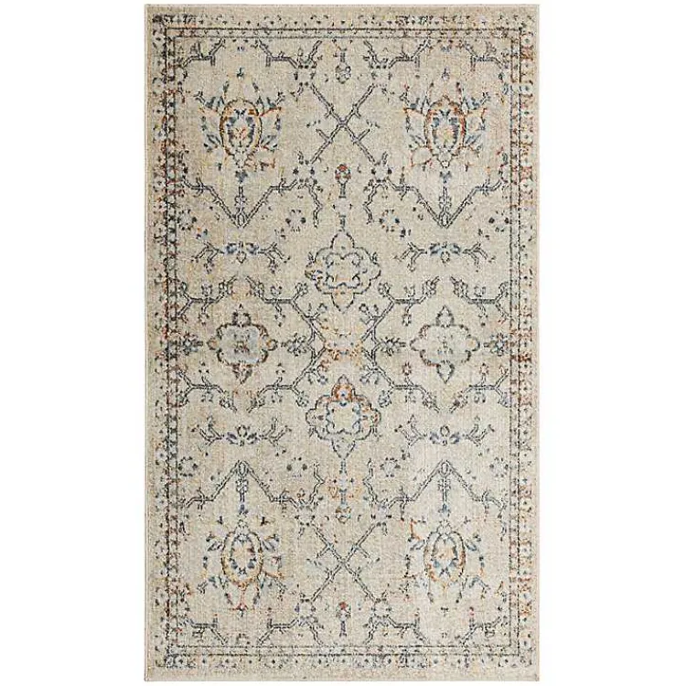 Kirklands Home Cream Granary Floral Area Rug, 6x9 Ivory Hot