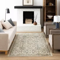 Kirklands Home Cream Granary Floral Area Rug, 6x9 Ivory Hot