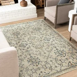 Kirklands Home Cream Granary Floral Area Rug, 6x9 Ivory Hot