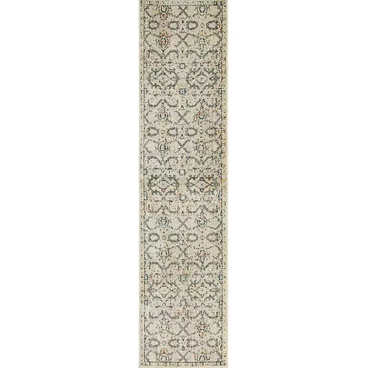 Kirklands Home Cream Granary Floral Runner, 2x8 Ivory Outlet