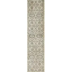 Kirklands Home Cream Granary Floral Runner, 2x10 Ivory