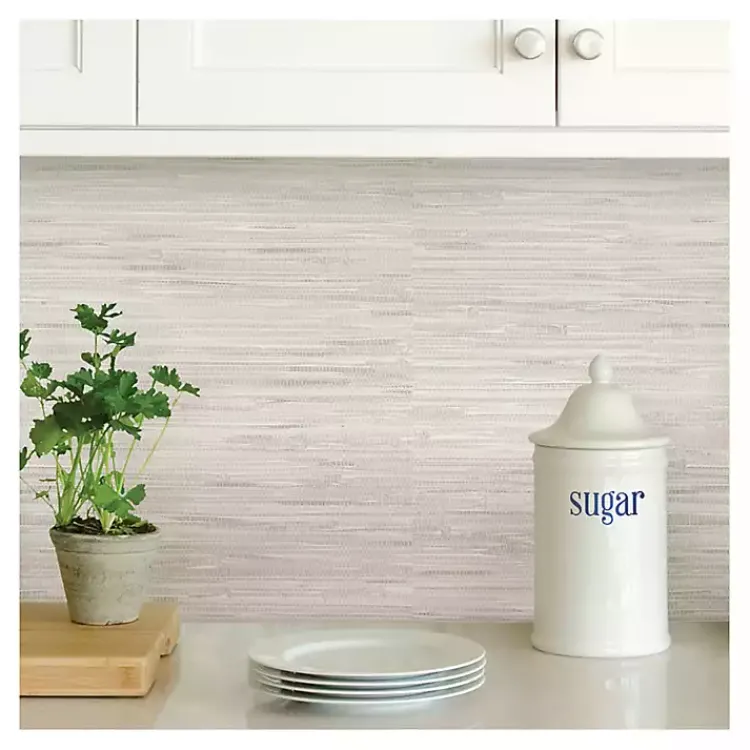 Kirklands Home Cream Grassweave Peel and Stick Wallpaper Online
