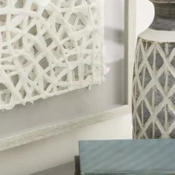 Kirklands Home Cream Handcut Paper Doily Shadowbox Framed Art Ivory Clearance