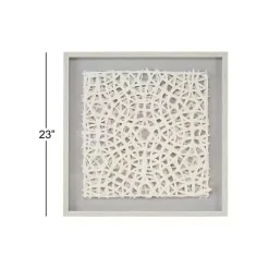 Kirklands Home Cream Handcut Paper Doily Shadowbox Framed Art Ivory Clearance