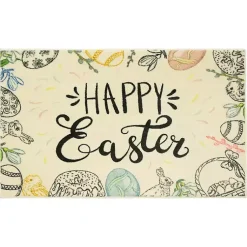 Easter Decorations>Kirklands Home Cream Happy Easter Scatter Rug, 30x50 Multi