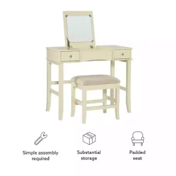 Kirklands Home Cream Jennifer Flip-Top 2-pc. Vanity Set White Hot