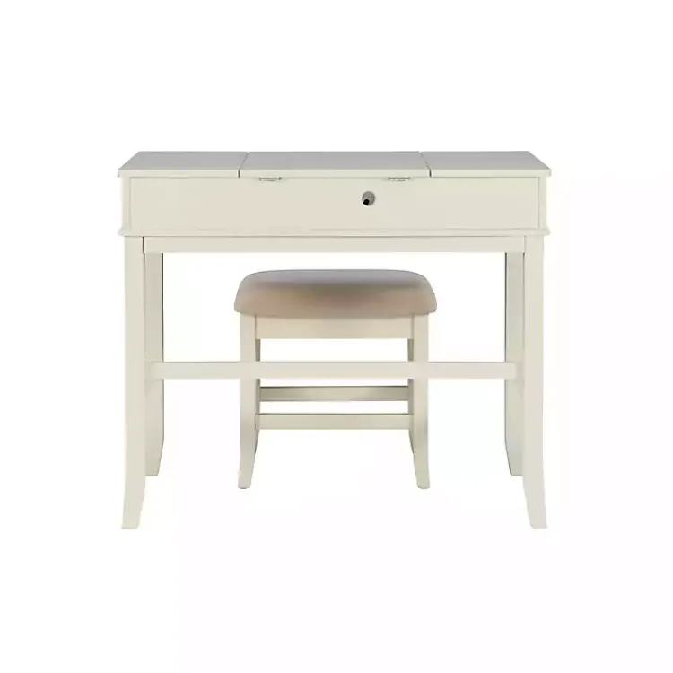 Kirklands Home Cream Jennifer Flip-Top 2-pc. Vanity Set White Hot