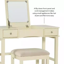 Kirklands Home Cream Jennifer Flip-Top 2-pc. Vanity Set White Hot