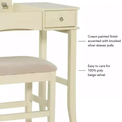 Kirklands Home Cream Jennifer Flip-Top 2-pc. Vanity Set White Hot