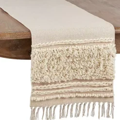 Kirklands Home Cream Knotted Cotton Table Runner Ivory Online