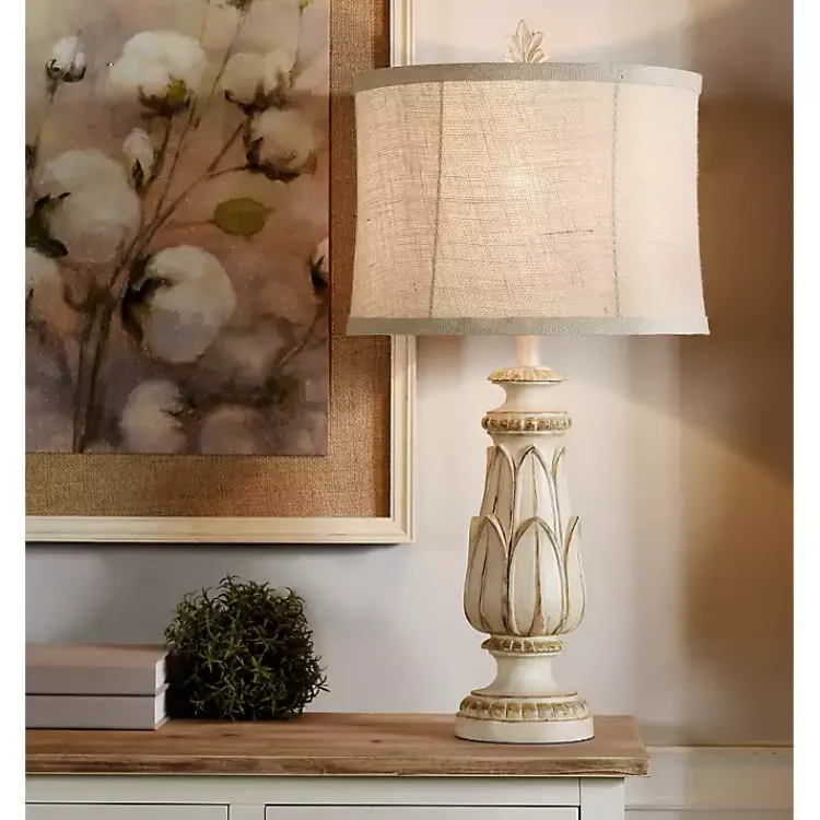Kirklands Home Cream Mackinaw Table Lamp Ivory Online