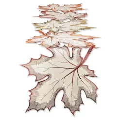Fall>Kirklands Home Cream Maple Leaves Embroidered Table Runner