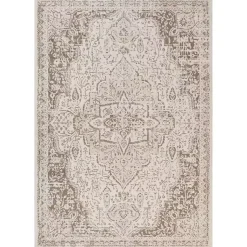 Kirklands Home Cream Medallion Area Rug, 8x10 Ivory Hot