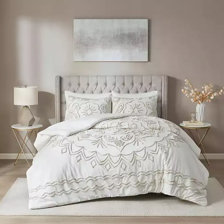 Kirklands Home Cream Medallion California King Comforter Set White Best