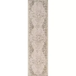 Kirklands Home Cream Medallion Runner Ivory Best