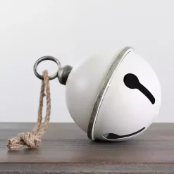 Christmas Decorations>Kirklands Home Cream Metal Bell, 9 in. White
