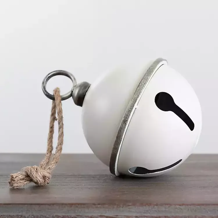 Christmas Decorations>Kirklands Home Cream Metal Bell, 9 in. White