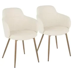 Kirklands Home Cream Modern Accent Chairs, Set of 2 White Discount