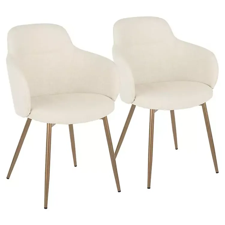 Kirklands Home Cream Modern Accent Chairs, Set of 2 White Discount
