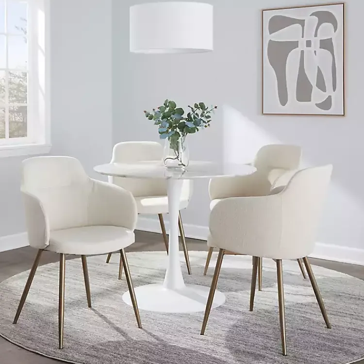 Kirklands Home Cream Modern Accent Chairs, Set of 2 White Discount