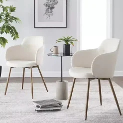 Kirklands Home Cream Modern Accent Chairs, Set of 2 White Discount