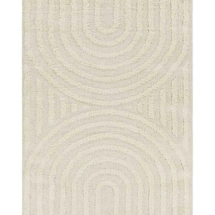 Kirklands Home Cream Modern Curve Area Rug, 6x9 Ivory Best