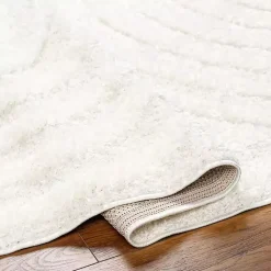 Kirklands Home Cream Modern Curve Area Rug, 6x9 Ivory Best