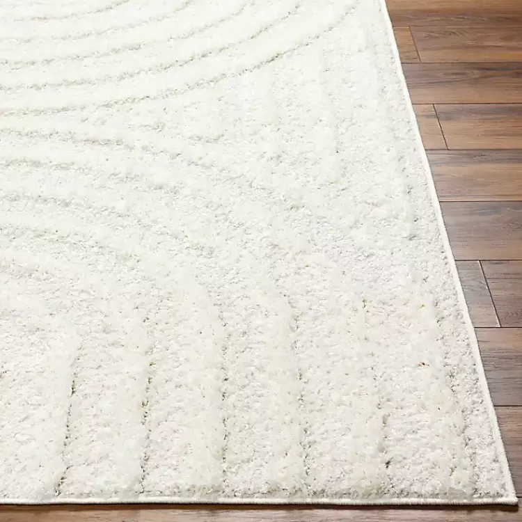 Kirklands Home Cream Modern Curve Area Rug, 6x9 Ivory Best
