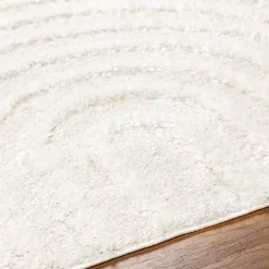 Kirklands Home Cream Modern Curve Area Rug, 6x9 Ivory Best
