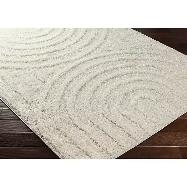 Kirklands Home Cream Modern Curve Area Rug, 6x9 Ivory Best