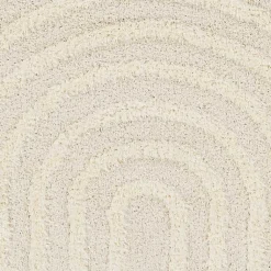 Kirklands Home Cream Modern Curve Area Rug, 6x9 Ivory Best