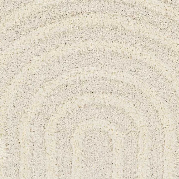 Kirklands Home Cream Modern Curve Area Rug, 6x9 Ivory Best