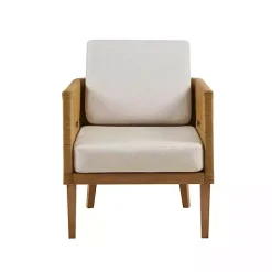 Kirklands Home Cream Natural Rattan Accent Chair White Outlet