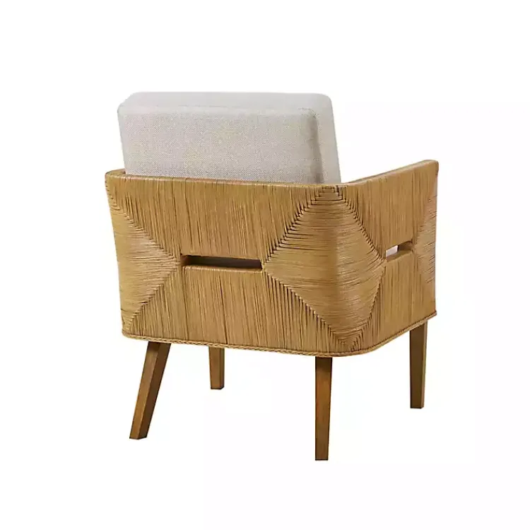 Kirklands Home Cream Natural Rattan Accent Chair White Outlet