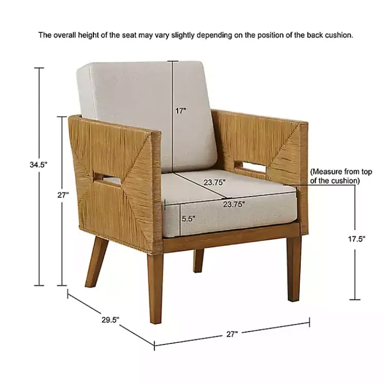 Kirklands Home Cream Natural Rattan Accent Chair White Outlet