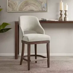 Kirklands Home Cream Open Back Swivel Base Counter Stool White New